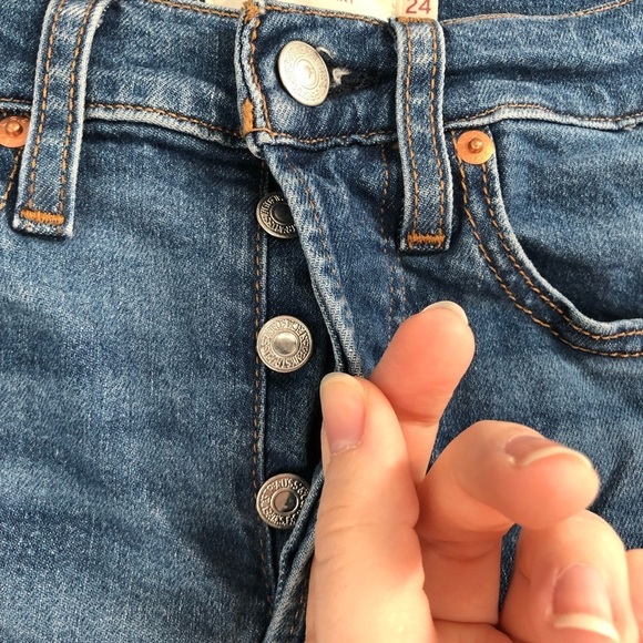 LEVI'S Wedgie Skinny Jeans High Rise Button Fly Stretch Denim Jeans High Waist - Picture 3 of 9